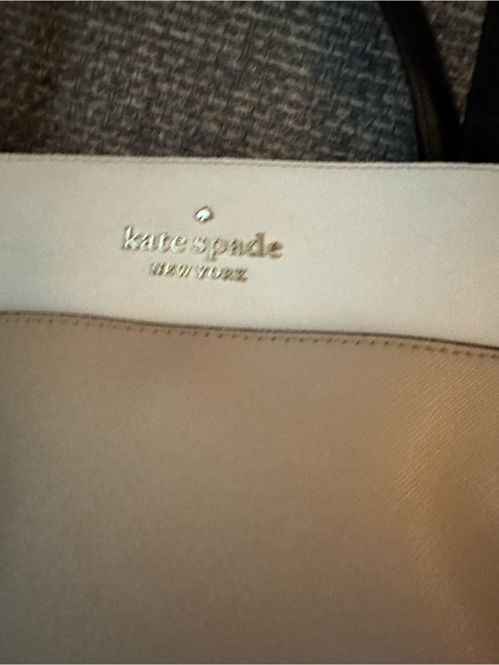 Kate Spade New York Cameron Street Harmony Tote Cream Black Saffiano Leather - Picture 9 of 9